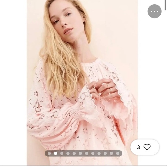 Free People Olivia Lace Top in Light Pink size large - Picture 4 of 12
